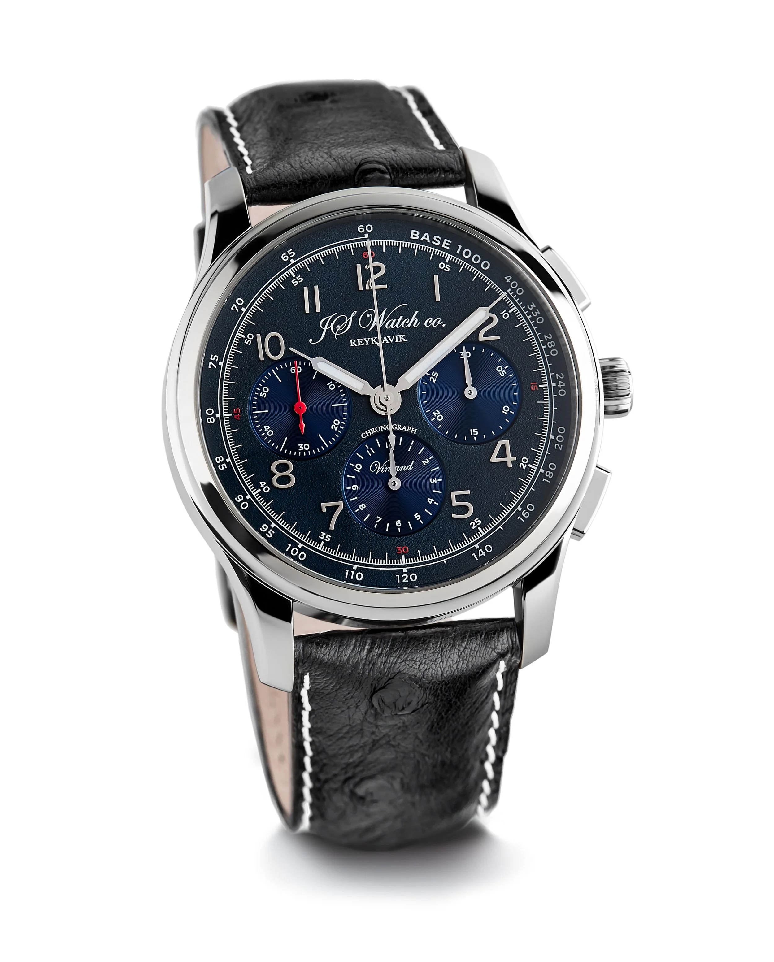 ブランデー Viktoriia Linkevich JS Watch Company Reykjavik — Vínland Chronograph Tachymeter - Blue